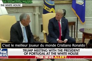 特朗普对葡萄牙总统说：C罗和你竞选总统的话，你赢不了😂